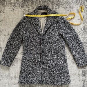 Made in Italy Paltò Elegant Black and White Pea Coat